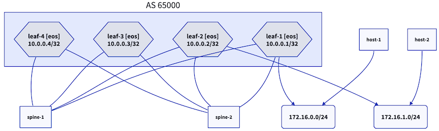 Hosts attached to the leaf-and-spine fabric